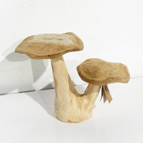 Cogumelo duplo em madeira