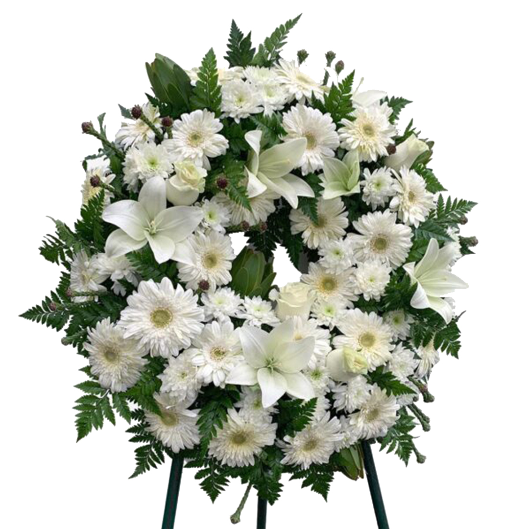 Coroa clássica ‘Eterna Pureza’ (70cm diâmetro)