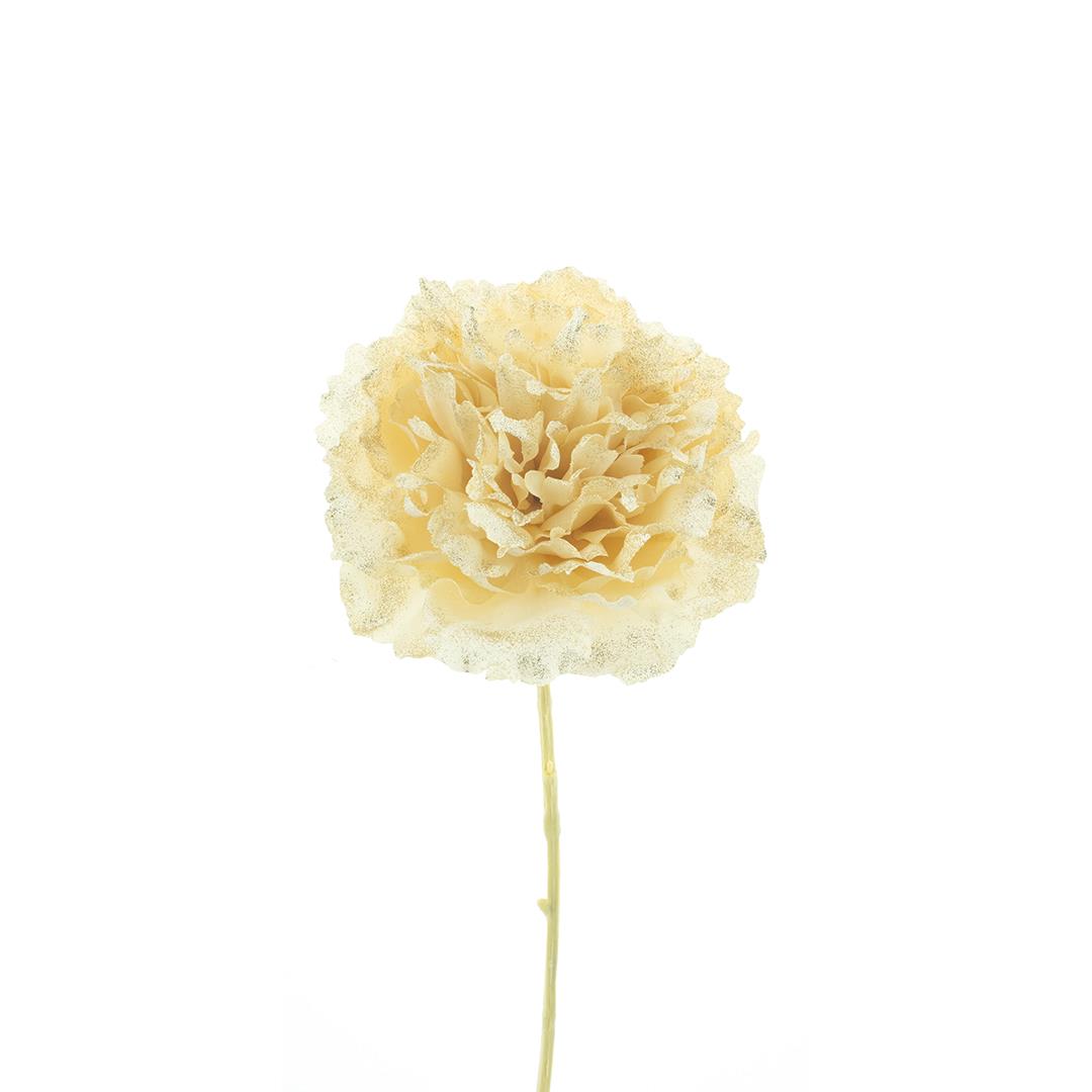 Peónia branca c/ glitter (45cm altura)