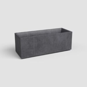 Floreira SYDNEY rectangular em plástico reciclado (100cm largura) - antracite
