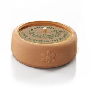 Vela de Citronela c/ base em terracota 15cm largura (13horas duração)