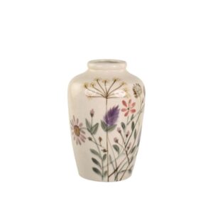 Jarra em cerâmica c/ padrão floral (30cm altura)
