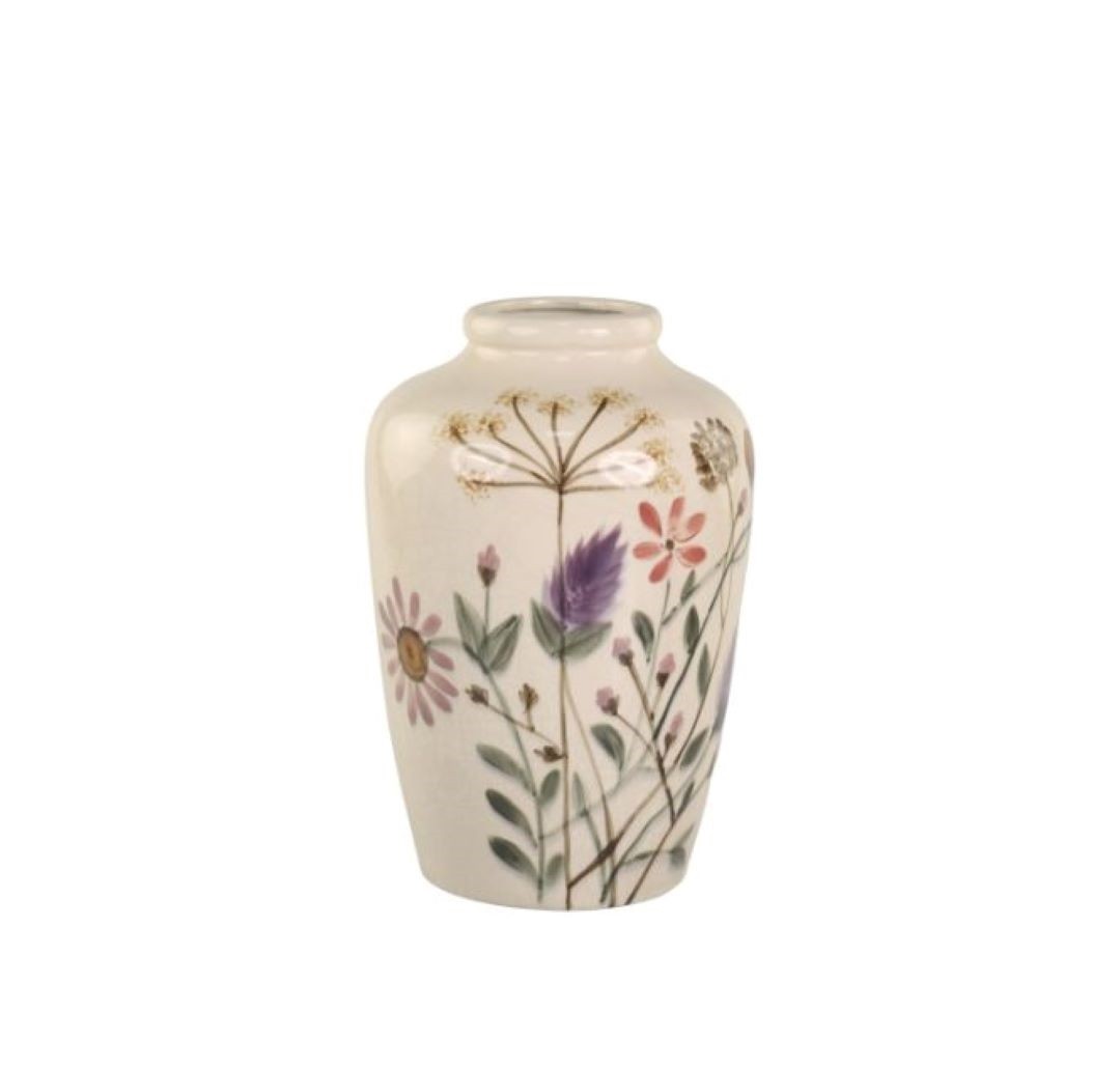 Ceramic vase w/ floral pattern (30cm height)
