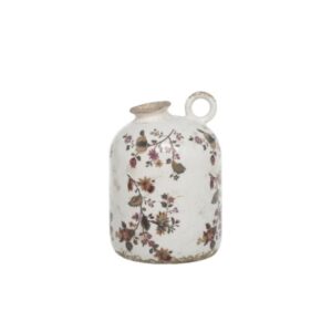 Garrafa decorativo NANCY  em cerâmica feito à mão ( 12cm diâmetro)