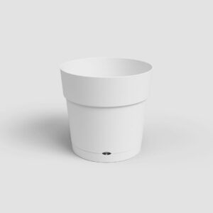 Vaso CAPRI redondo c/ prato integrado (30 cm diâmetro) - Branco