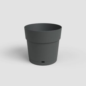Vaso CAPRI redondo c/ prato integrado (30 cm diâmetro) - antracite