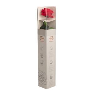 Rosa preservada em tubo premium vermelha artificial (50cm)