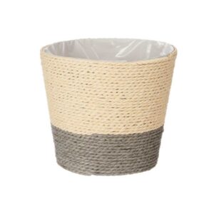 Vaso Decorativo em Corda Natural Cinza(16cm altura)