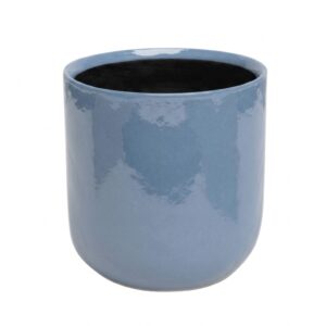 JUPITER glazed ceramic pot — blue (20 cm diameter)