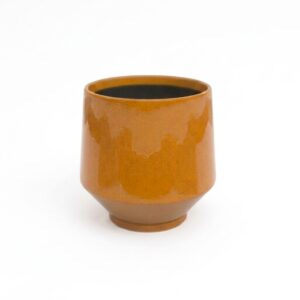 MAIA ceramic pot - autumn yellow (14 cm diameter)