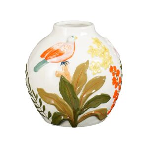 Jarra MARGOT decorativa  c/ padrão floral (19cm diâmetro)