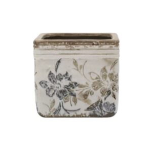 Cubo CROIX em cerâmica c/ padrão floral
