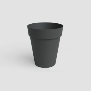 Vaso CAPRI redondo alto em plástico recicláver  (40cm diâmetro) - antracite