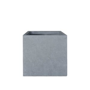 Vaso GYPSE cúbico em Fibra - cinza (30cm altura)