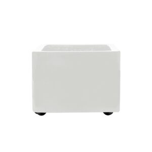 HORTO COLLECTION Floreira cúbica 38x38x30cm - branca (com rodas)