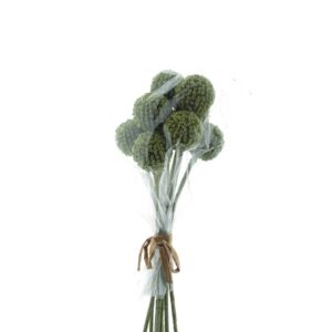 Artificial Craspedia bouquet (28 cm tall) - green