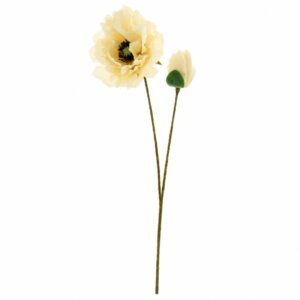 Artificial Wild Peony Stem (75 cm tall) - cream