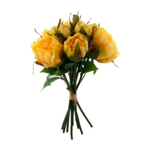 Artificial Peony Bouquet (30cm height) - yellow