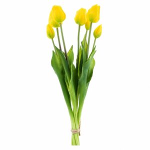 Bouquet Tulipas artificial 47cm altura) - amarelo