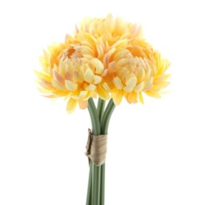 Bouquet mini 3 Crisântemos artificiais (24cm altura) - amarelo
