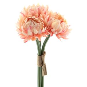 Bouquet mini 3 Crisântemos artificiais (24cm altura) - rosa
