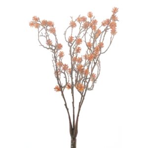Artificial orange Mini Pine Cone stem (45cm height)