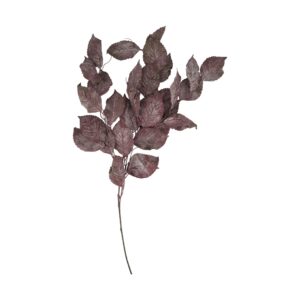 Stem with artificial decorative foliage (110 cm tall) - burgundy