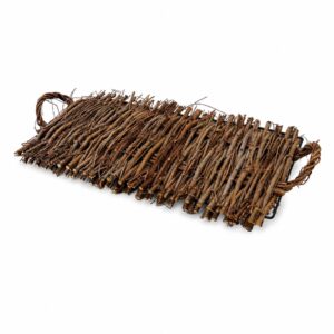 Tabuleiro decorativo em madeira natural (40cm comprimento)