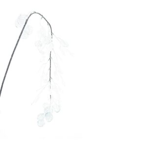 Ramo pendente de Dolar de Prata artificial (66cm altura) - branco cristal